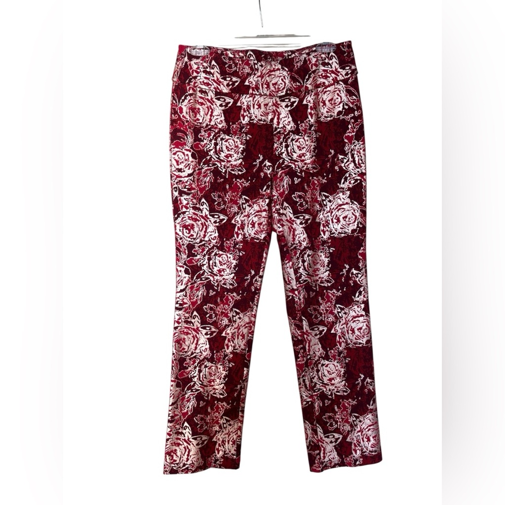 Soft Surroundings Red and White Floral Leggings